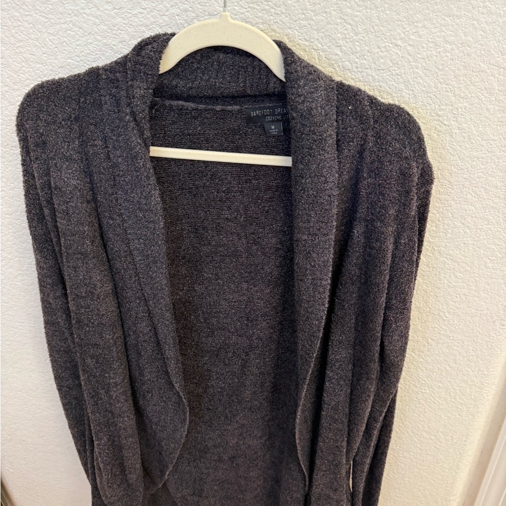 Barefoot Dreams Dark Gray Open-Front Cardigan